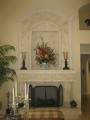 Antiqued stone fireplace